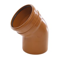 Polypipe Drain 45° Bend Single Socket 110mm Brown