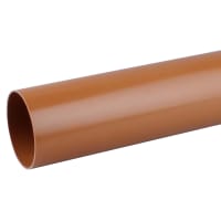 Wavin OsmaDrain Plain Ended Pipe 3m Brown