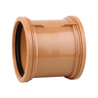 Wavin OsmaDrain Double Socket Pipe Coupler 110mm Brown