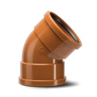 Polypipe Drain 45° Short Radius Double Socket Bend 160mm Terracotta