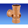 OsmaDrain 87.5° Double Socket Junction 75 x 160mm Brown