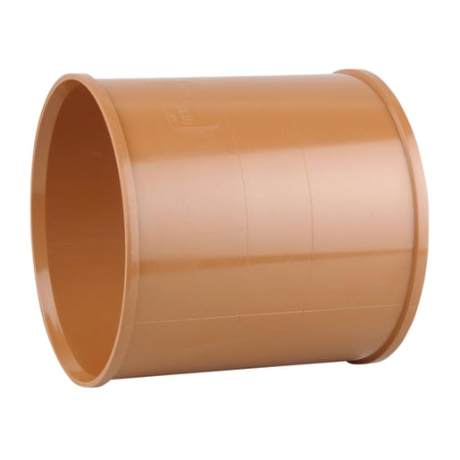 Osma UltraRib Double Socket Slip Coupler 300mm Brown