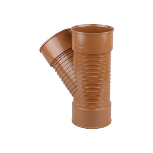 Osma UltraRib 45° Equal Junction Pipe 300mm Brown