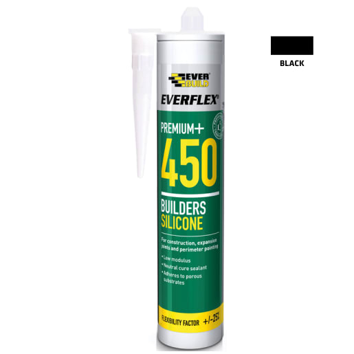 Everbuild Everflex 450 Premium+ Builders Silicone Sealant 300ml Black