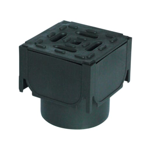 ACO HexDrain Corner Unit with Plastic Grating 125 x 125mm Black