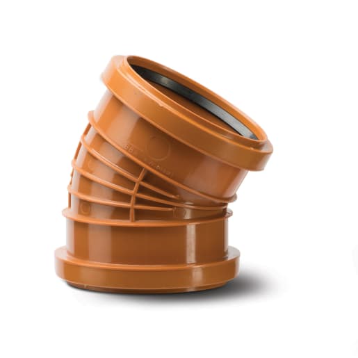 Polypipe Polyrib 30° Double Socket Bend 110mm Terracotta