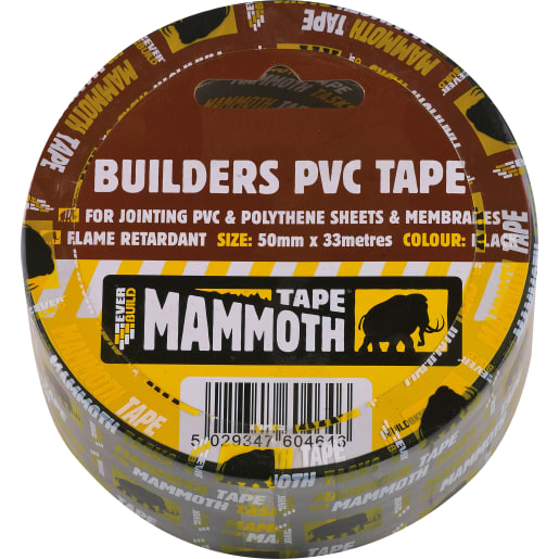 Everbuild Builders PVC Tape 33m x 50mm Black