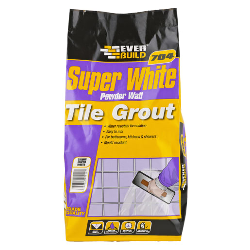 Everbuild 704 Powder Wall Tile Grout White 3kg