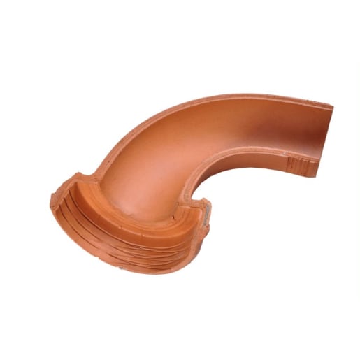 Hepworth 90° Left Hand Clay Channel Bend 100mm Brown