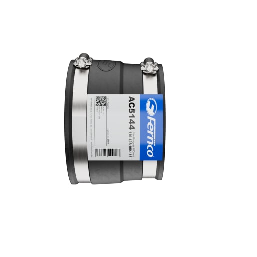 Fernco Adaptor Coupling 110-125/100-115mm Black