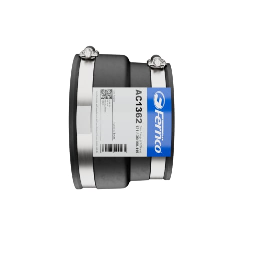 Fernco Adaptor Coupling 121-136/100-115mm Black